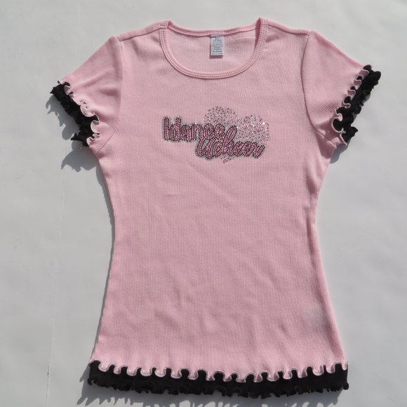 IdanceUcheer Top Girls Shirt I Dance You Cheer XLarge Kids t-shirt Pink NEW - Picture 3 of 15